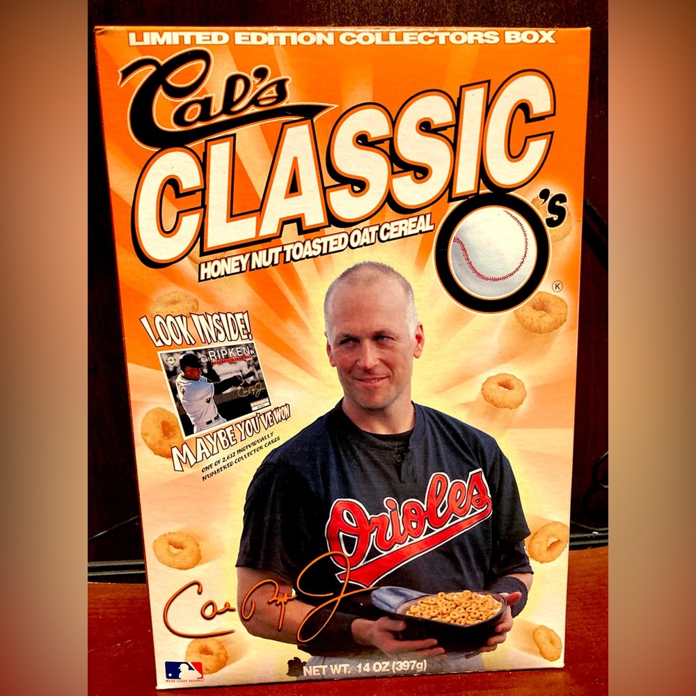 2000 Cal Ripken Jr "Cal's Classic O's" 14 oz full cereal box
